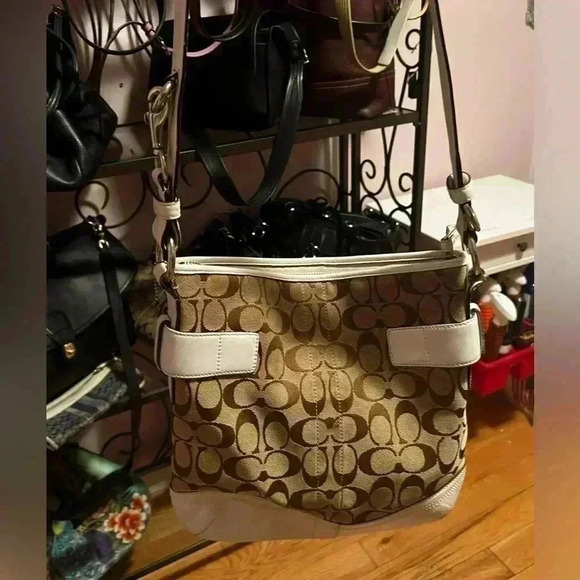 Coach Purse 3577 White Signature Monogram Tote Bag Vintage 2005 - Picture 4 of 8